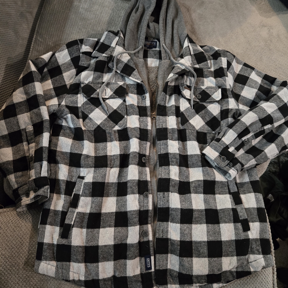 SMITH Black and Gray Plaid Jacket